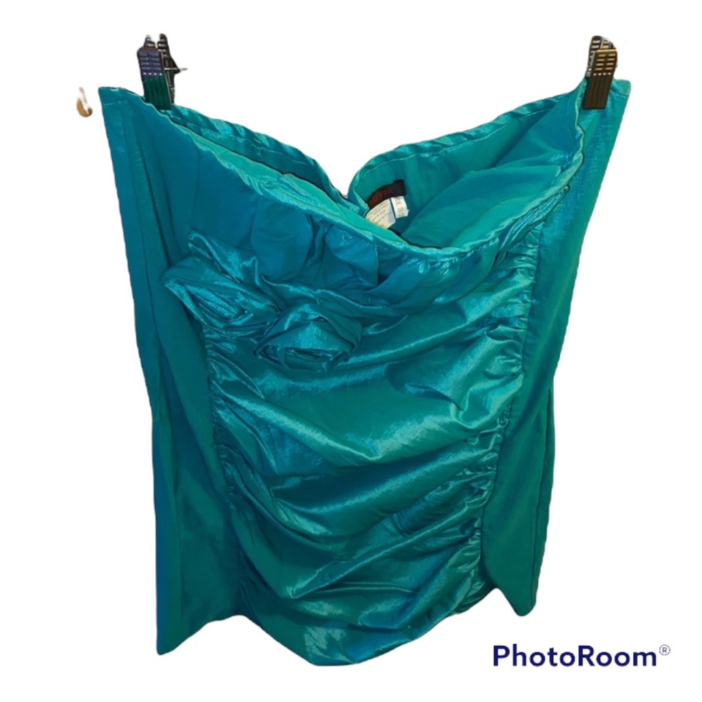 Turquoise blue prom date mini dress